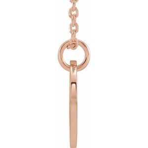 14K Rose Initial G 10 mm Disc 16-18" Necklace - BN & CO JEWELRY