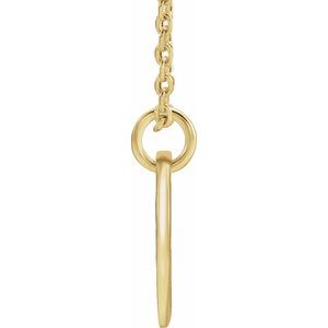 18K Yellow Gold-Plated Sterling Silver Initial A 10 mm Disc 16-18" Necklace - BN & CO JEWELRY