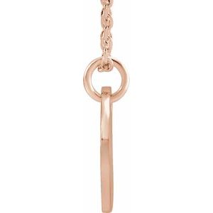 18K Rose Gold-Plated Sterling Silver Initial E 10 mm Disc 16-18" Necklace - BN & CO JEWELRY