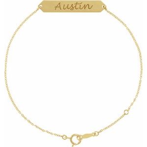 18K Yellow Gold-Plated Sterling Silver Engravable Geometric 7-8" Bracelet - BN & CO JEWELRY