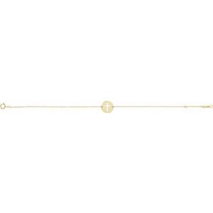 14K Yellow Pierced Cross Disc 7-8" Bracelet - BN & CO JEWELRY