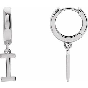 Sterling Silver Initial I Hinged Huggie Earring - BN & CO JEWELRY