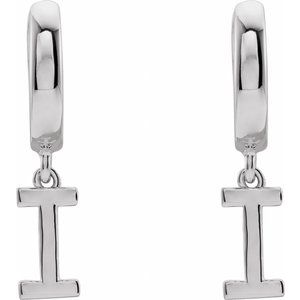 Sterling Silver Initial I Hinged Huggie Earring - BN & CO JEWELRY