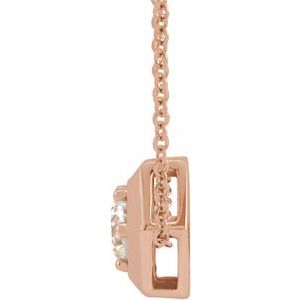 14K Rose 1/2 CT Natural Diamond Geometric 16-18" Necklace - BN & CO JEWELRY
