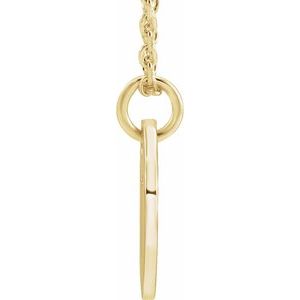 14K Yellow Initial T 10 mm Disc 16-18" Necklace - BN & CO JEWELRY