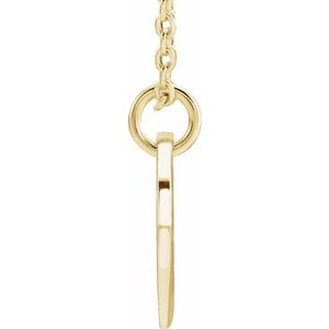 14K Yellow Initial H 10 mm Disc 16-18" Necklace - BN & CO JEWELRY