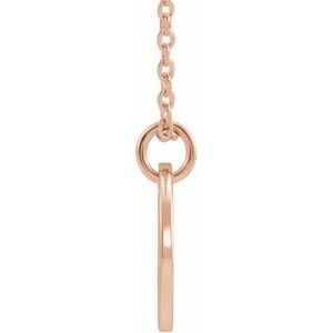 14K Rose Initial A 10 mm Disc 16-18" Necklace - BN & CO JEWELRY