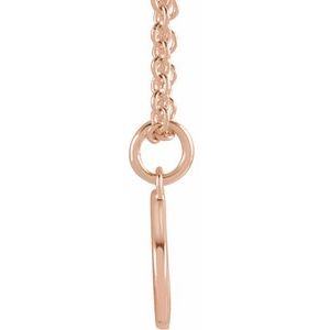 14K Rose Initial P Dangle 16" Necklace - BN & CO JEWELRY