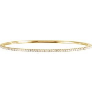 14K Yellow 2 CTW Lab-Grown Diamond Stackable Bangle 8" Bracelet - BN & CO JEWELRY