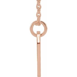 14K Rose Initial Z 10 mm Disc 16-18" Necklace - BN & CO JEWELRY