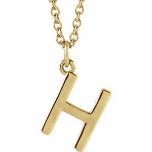 14K Yellow Initial H Dangle 18" Necklace - BN & CO JEWELRY