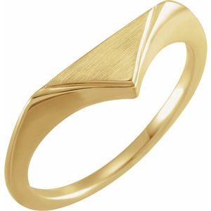 14K Yellow 11.5x6 mm Geometric Signet Ring - BN & CO JEWELRY