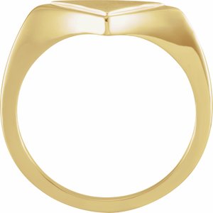 14K Yellow 11.5x6 mm Geometric Signet Ring - BN & CO JEWELRY