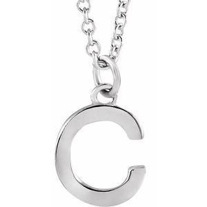 Sterling Silver Initial C Dangle 18" Necklace - BN & CO JEWELRY