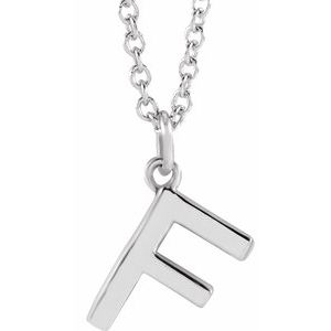 Sterling Silver Initial F Dangle 18" Necklace - BN & CO JEWELRY
