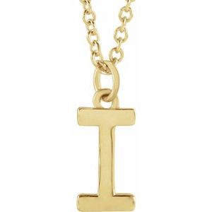 14K Yellow Initial I Dangle 18" Necklace - BN & CO JEWELRY
