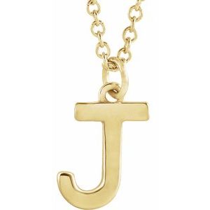 14K Yellow Initial J Dangle 16" Necklace - BN & CO JEWELRY