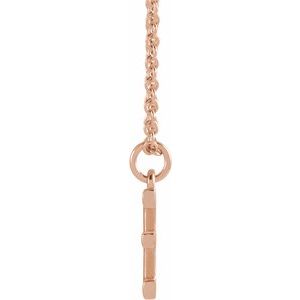 14K Rose Initial E Dangle 16" Necklace - BN & CO JEWELRY