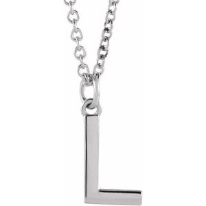 Sterling Silver Initial L Dangle 18" Necklace - BN & CO JEWELRY
