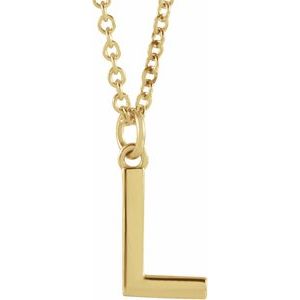 14K Yellow Initial L Dangle 16" Necklace - BN & CO JEWELRY