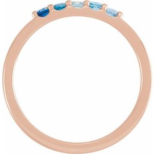 14K Rose Natural Blue Multi-Gemstone Midi Ring - BN & CO JEWELRY