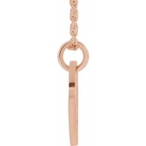 14K Rose Initial S 10 mm Disc 16-18" Necklace - BN & CO JEWELRY