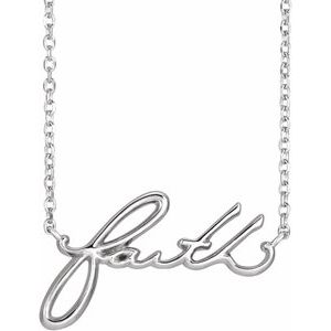 Sterling Silver Faith 16" Necklace - BN & CO JEWELRY