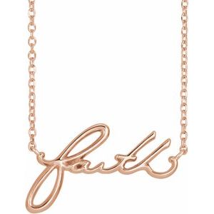 14K Rose Faith 16" Necklace - BN & CO JEWELRY