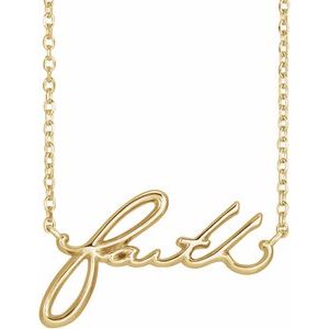 14K Yellow Faith 16" Necklace - BN & CO JEWELRY