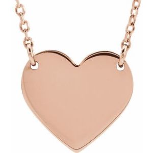 18K Rose Gold-Plated Sterling Silver 8x7.2 mm Heart 16-18" Necklace - BN & CO JEWELRY