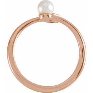 14K Rose Cultured Akoya Pearl & 1/10 CT Natural Diamond Ring - BN & CO JEWELRY