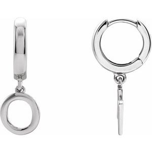 Sterling Silver Initial O Hinged Huggie Earring - BN & CO JEWELRY