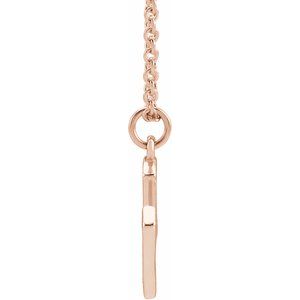 14K Rose Initial M Dangle 18" Necklace - BN & CO JEWELRY