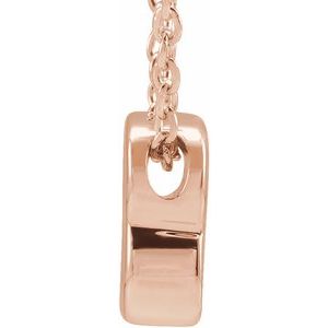 14K Rose Initial B Slide Pendant 16-18" Necklace - BN & CO JEWELRY