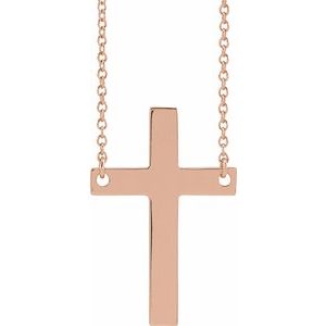 14K Rose Cross 18" Necklace - BN & CO JEWELRY
