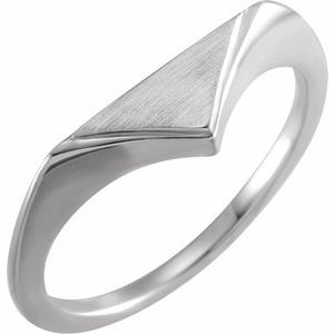 14K White 11.5x6 mm Geometric Signet Ring - BN & CO JEWELRY