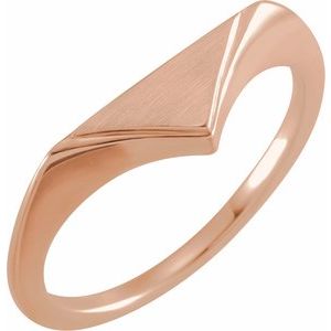 14K Rose 11.5x6 mm Geometric Signet Ring - BN & CO JEWELRY