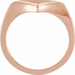 14K Rose 11.5x6 mm Geometric Signet Ring - BN & CO JEWELRY