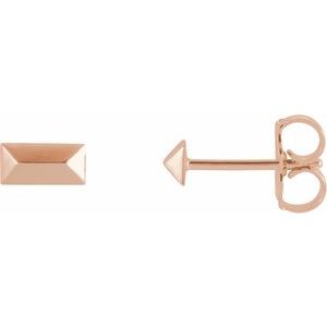 14K Rose Geometric Stud Earrings - BN & CO JEWELRY