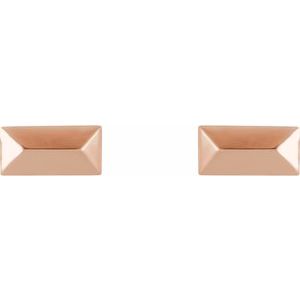14K Rose Geometric Stud Earrings - BN & CO JEWELRY