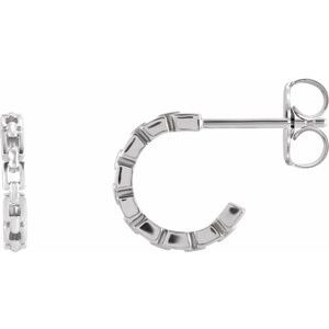 Sterling Silver 10.23 mm Chain Link Huggie Earrings - BN & CO JEWELRY