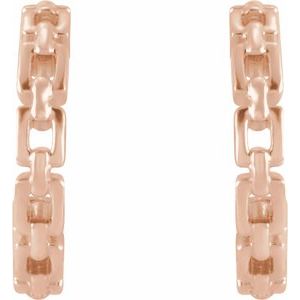 14K Rose 10.23 mm Chain Link Huggie Earrings - BN & CO JEWELRY