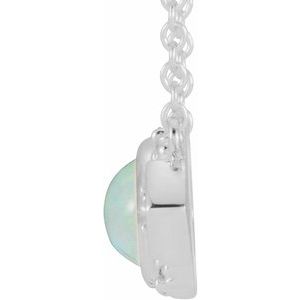 14K White Natural Ethiopian Opal & Natural Pink Sapphire Vintage-Inspired 18" Necklace - BN & CO JEWELRY