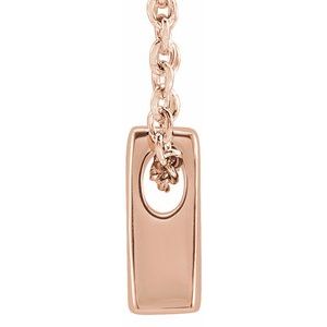 14K Rose Initial A Slide Pendant 16-18" Necklace - BN & CO JEWELRY
