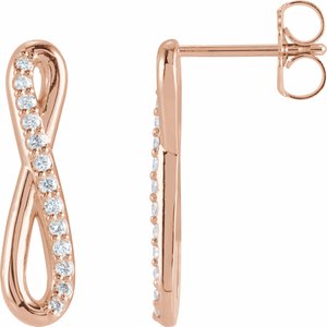 14K Rose 1/8 CTW Natural Diamond Infinity-Inspired Earrings - BN & CO JEWELRY