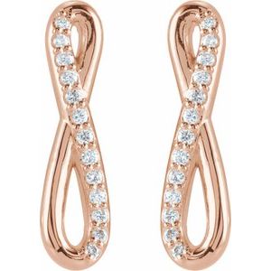 14K Rose 1/8 CTW Natural Diamond Infinity-Inspired Earrings - BN & CO JEWELRY