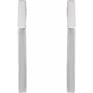 14K White 15.76 mm Geometric Hoop Earrings - BN & CO JEWELRY