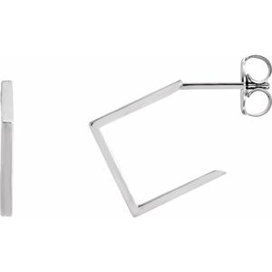 Sterling Silver 15.76 mm Geometric Hoop Earrings - BN & CO JEWELRY