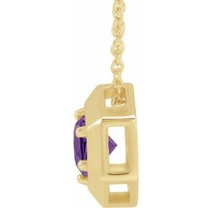 14K Yellow Natural Amethyst Geometric 16-18" Necklace - BN & CO JEWELRY