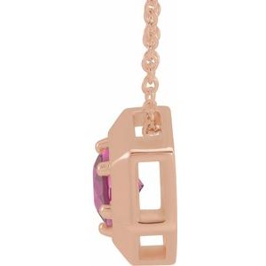 14K Rose Natural Pink Tourmaline Geometric 16-18" Necklace - BN & CO JEWELRY